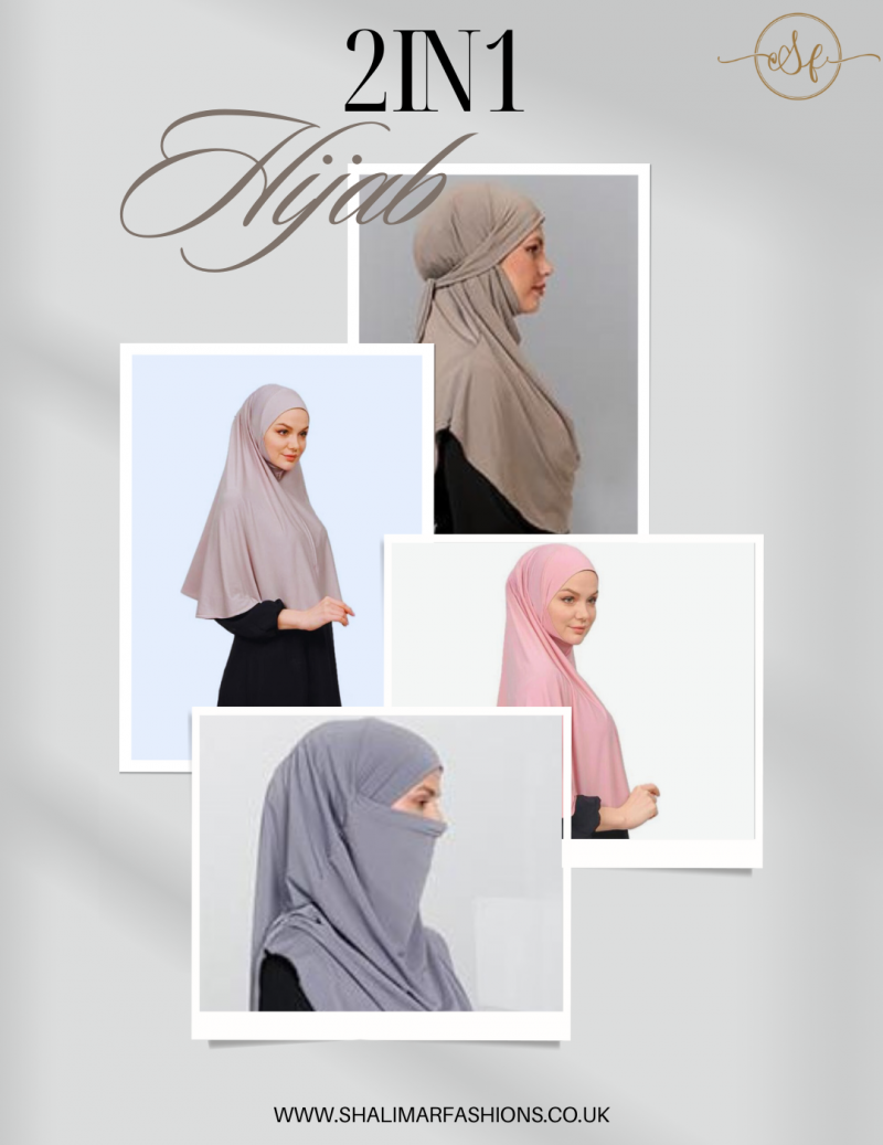 Soft Tie-Back 2 in 1 Hijab with Niqab