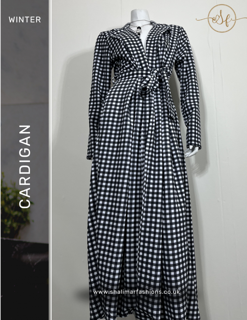 Women' Maxi Plaid Cardigan