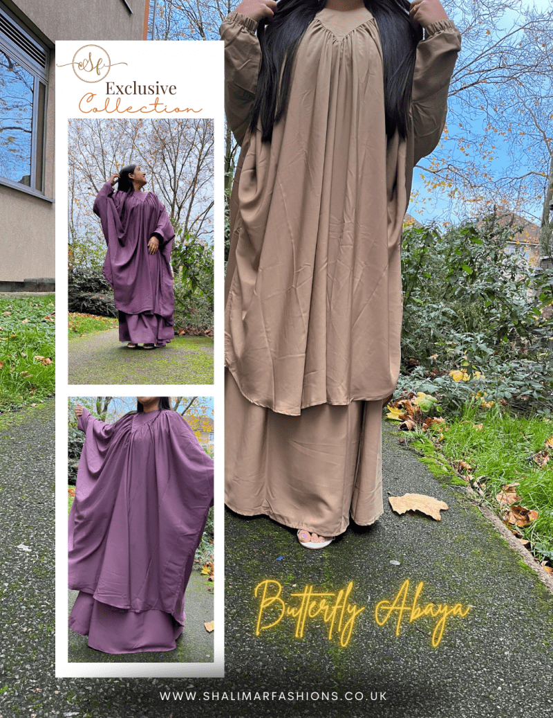 Butterfly Abaya- Two Piece Set Jilbab With Skirt