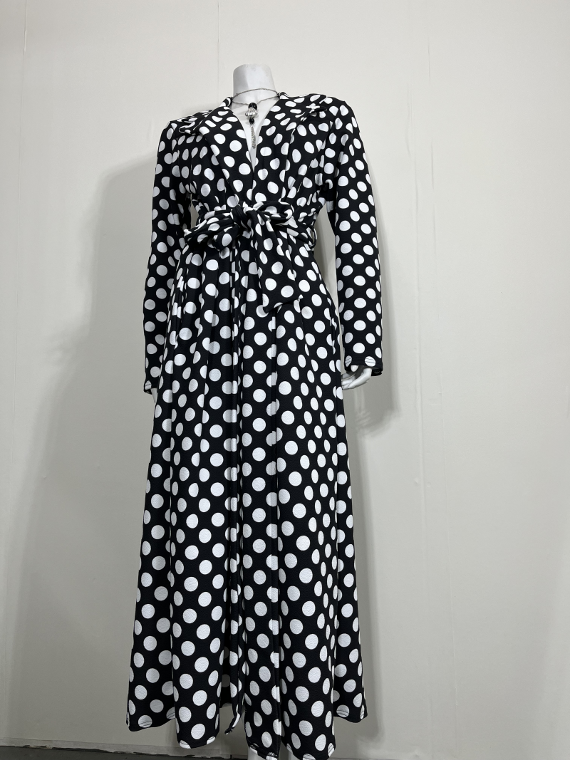 Ultimate Style and Comfort Women' Maxi Cardigan in Polka with Belt and 2 Pocket - Image 4