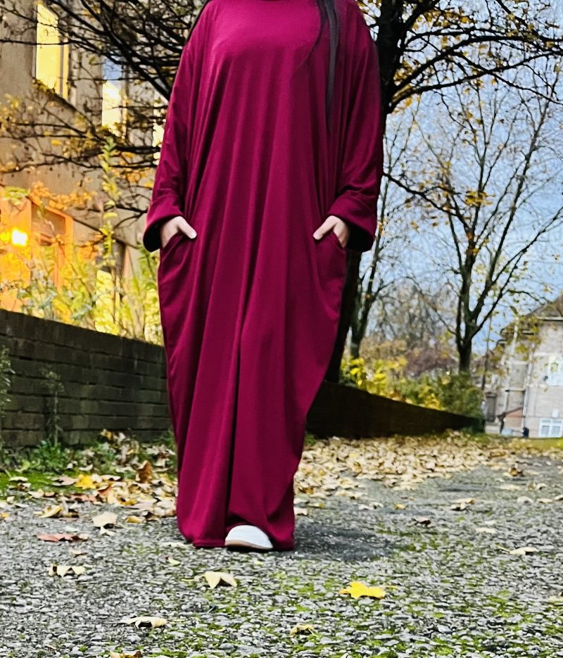 Batwing Abaya - Ribbed Maxi Dress - Image 9