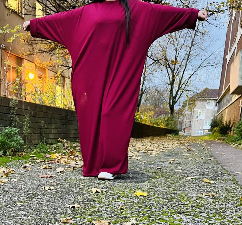 Batwing Abaya - Ribbed Maxi Dress - Image 10