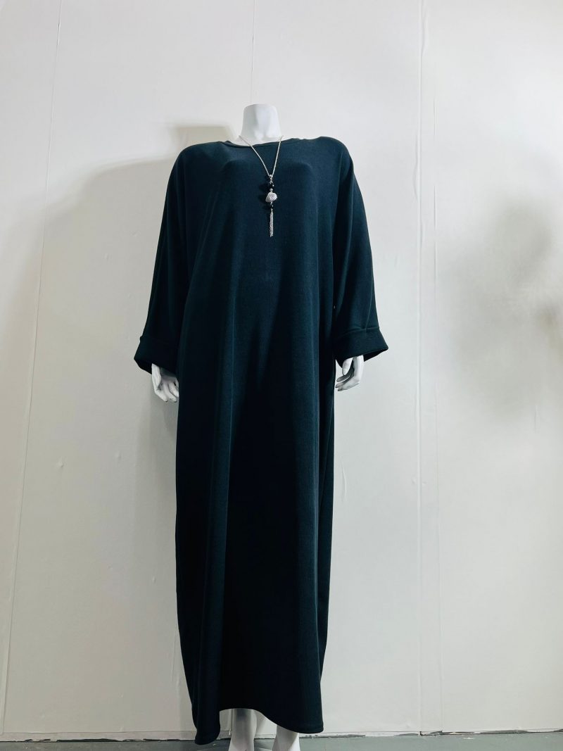 Batwing Abaya - Ribbed Maxi Dress - Image 7