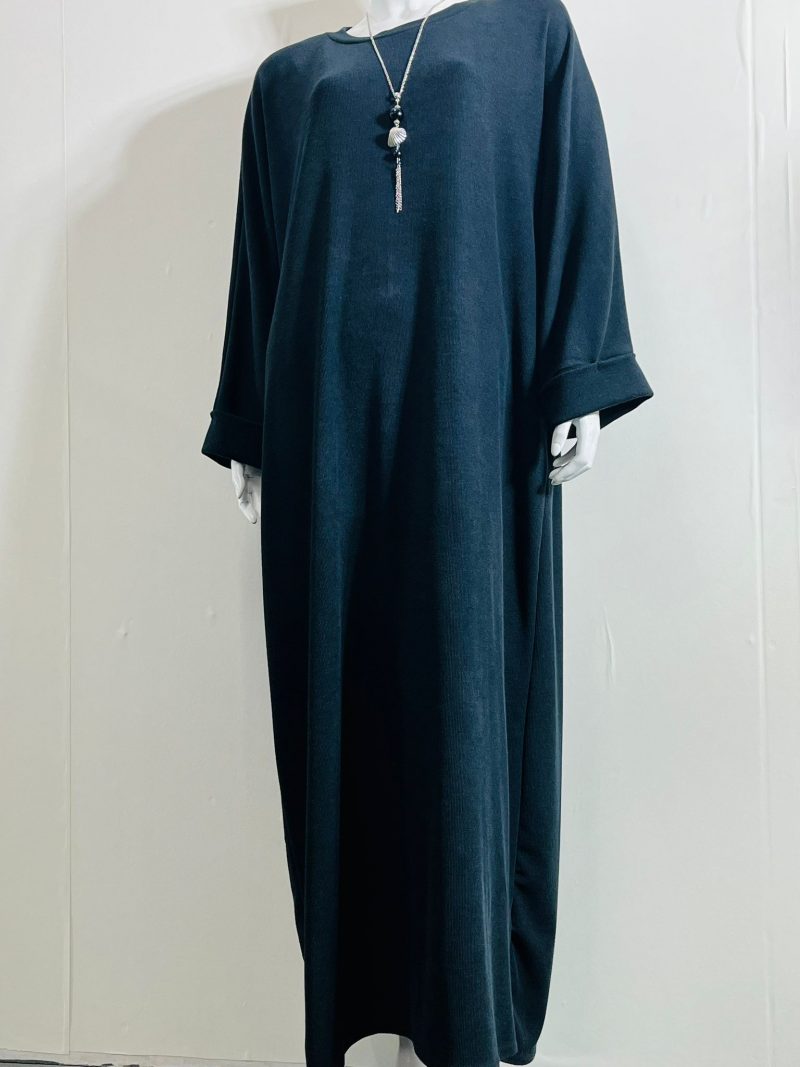 Batwing Abaya - Ribbed Maxi Dress - Image 5