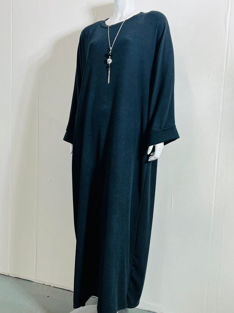 Batwing Abaya - Ribbed Maxi Dress - Image 6