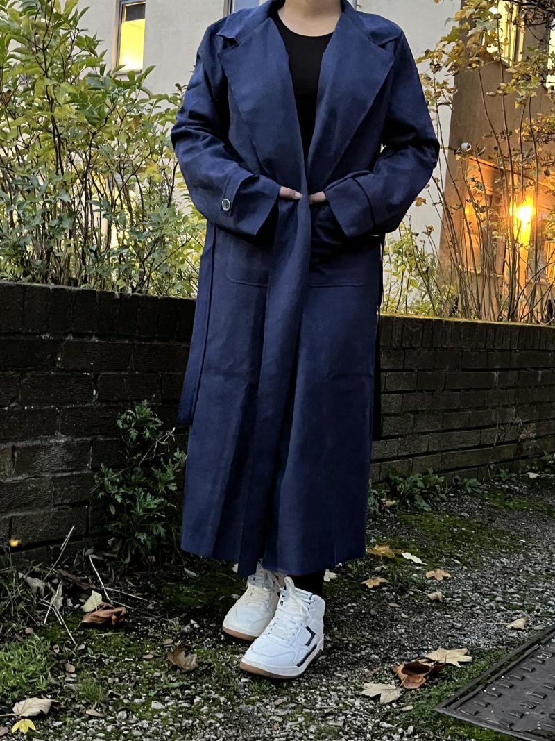 Soft Faux Suede Trench Coat- Long Length - Image 8