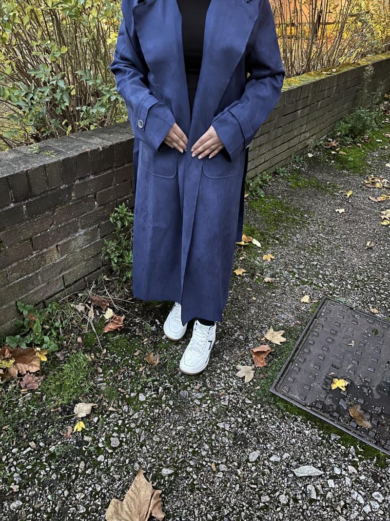 Soft Faux Suede Trench Coat- Long Length - Image 9