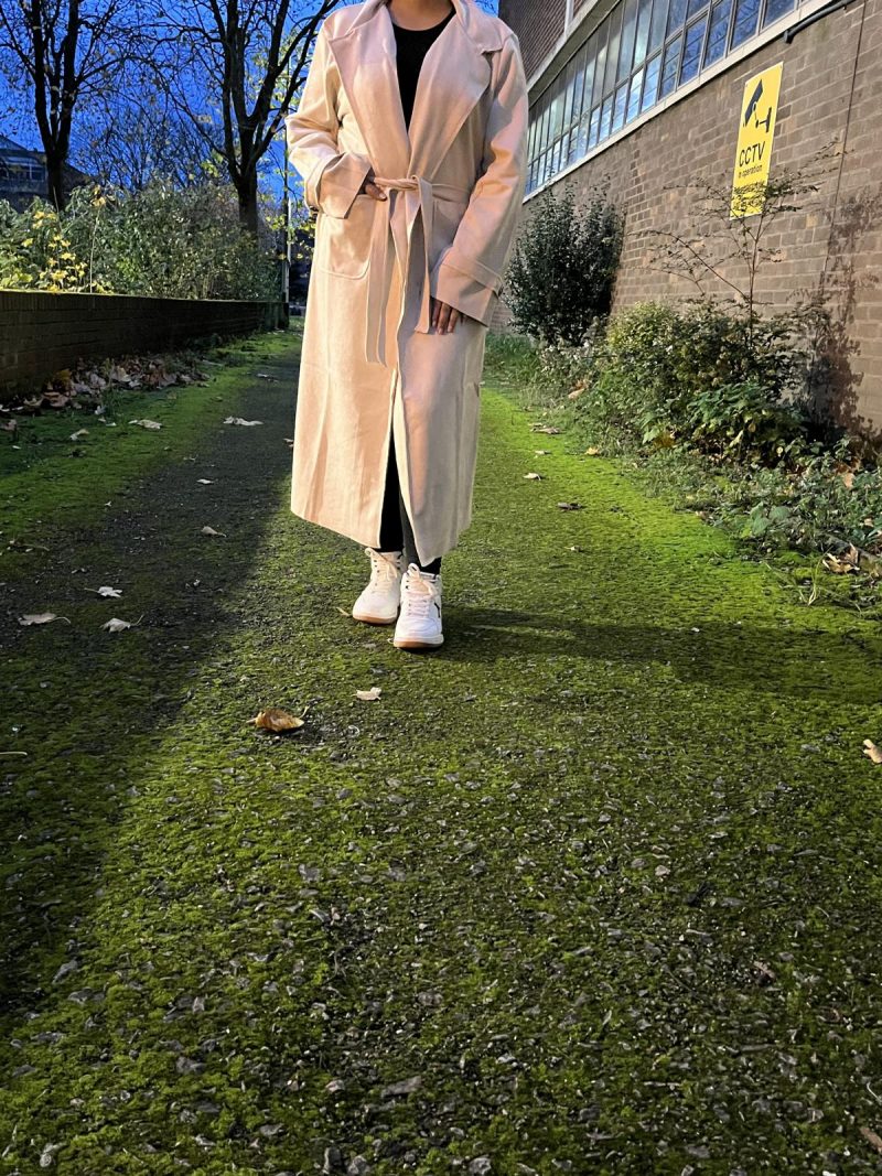 Soft Faux Suede Trench Coat- Long Length - Image 2