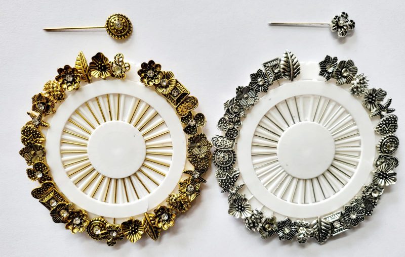 Antique Look Gold And Silver Hijab Scarf Pins, Safety Pins - Image 5
