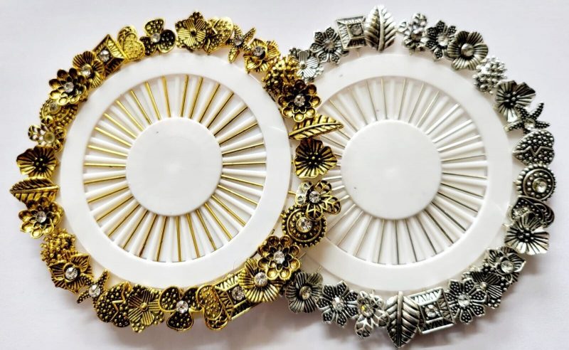 Antique Look Gold And Silver Hijab Scarf Pins, Safety Pins - Image 4