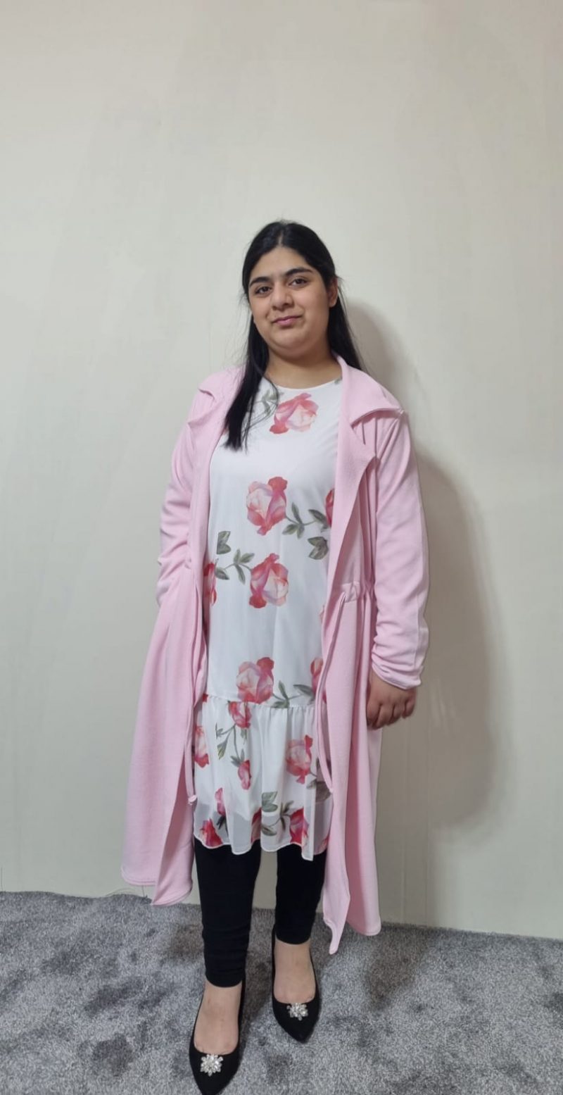 Light Pink Collared Cardigan 3/4 Length
