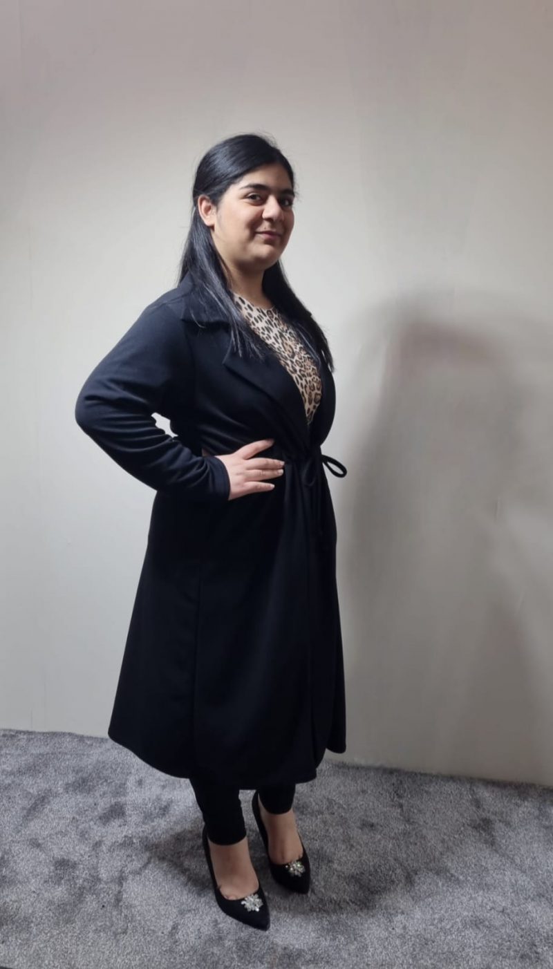 Black Collared Cardigan 3/4 Length
