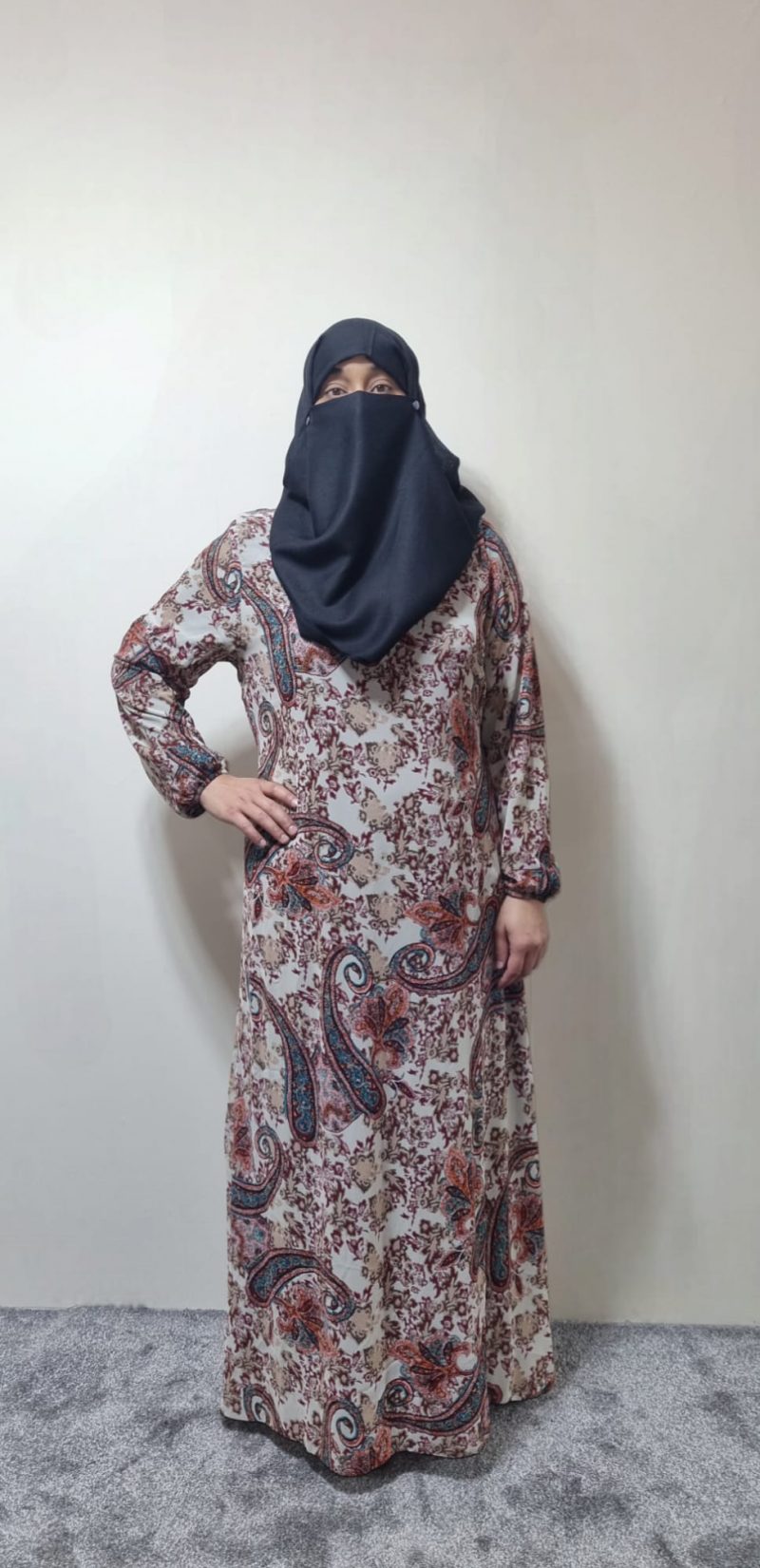 Aiza Paisley Maxi Dress/ Abaya Size 50" to 58" - Image 2