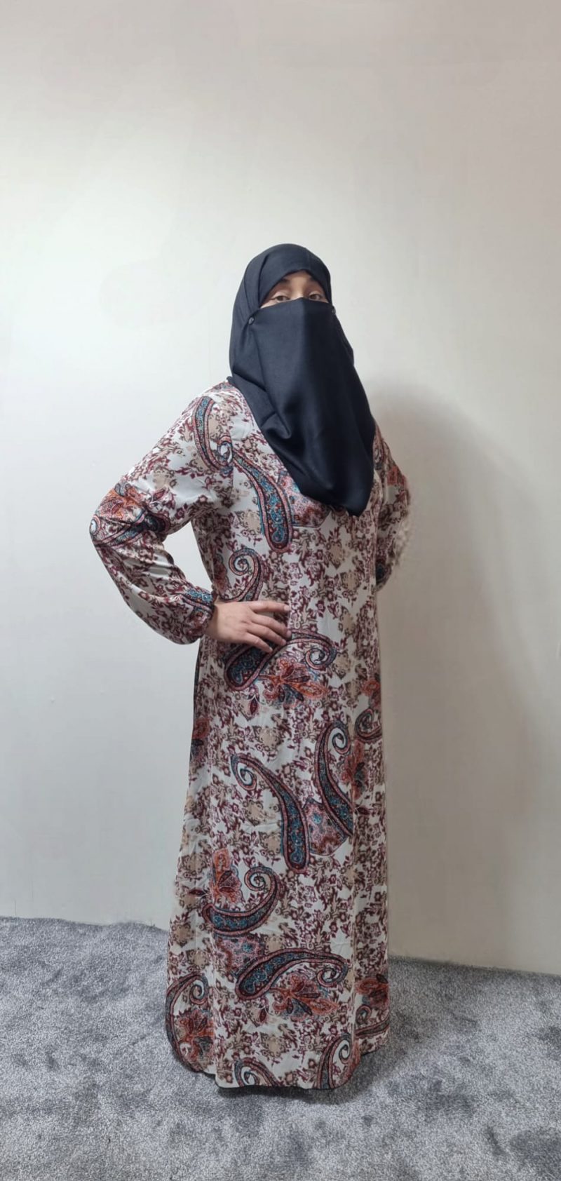 Aiza Paisley Maxi Dress/ Abaya Size 50" to 58"
