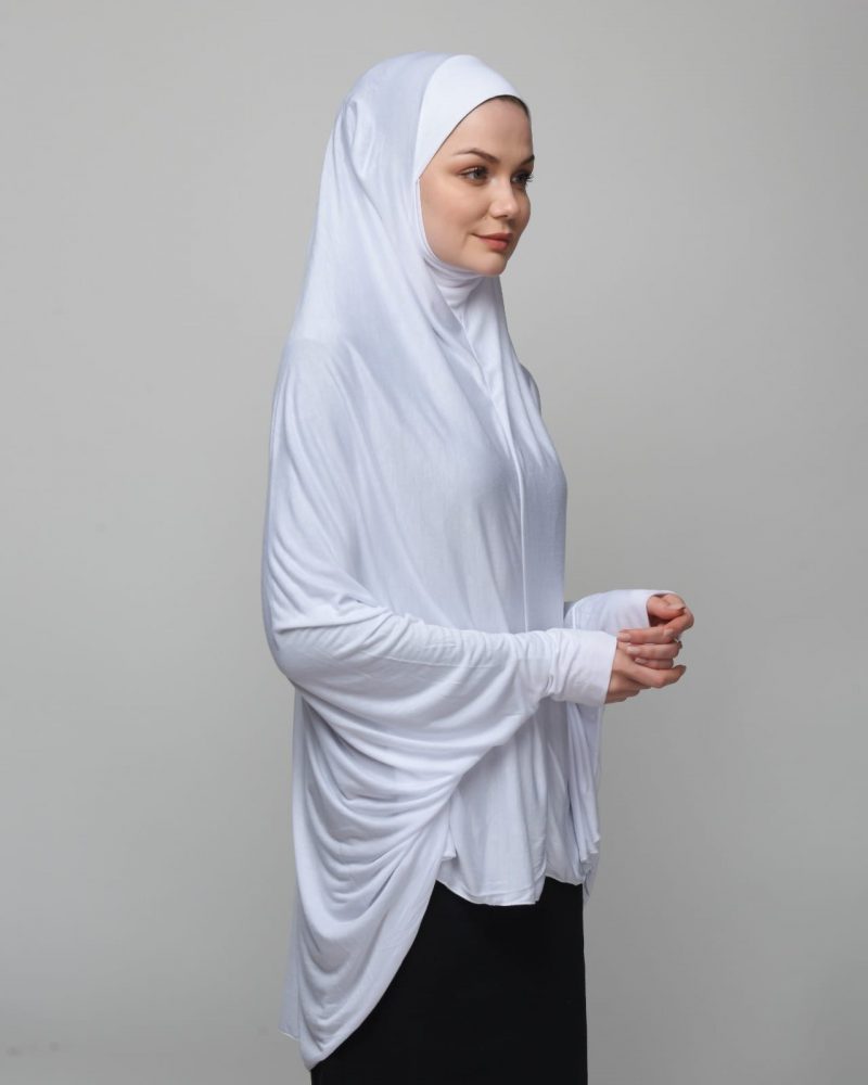 Premium Quality Women's Black Hijab With sleeve Viscos Cotton, Made In Türkiye , Ladies, Islamic,Muslim,Namaz,Ummrah,Hajj,Ramadan - Image 4