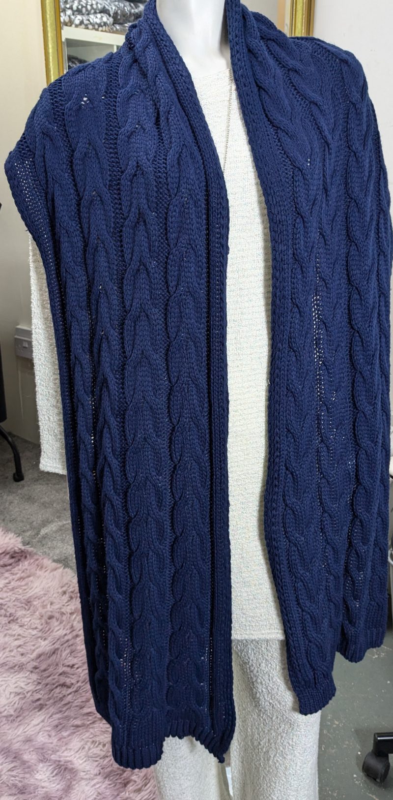 New Shalimar's Navy Winter Thick Cable Knit Chunky Scarf for Women/Men – Soft and Warm