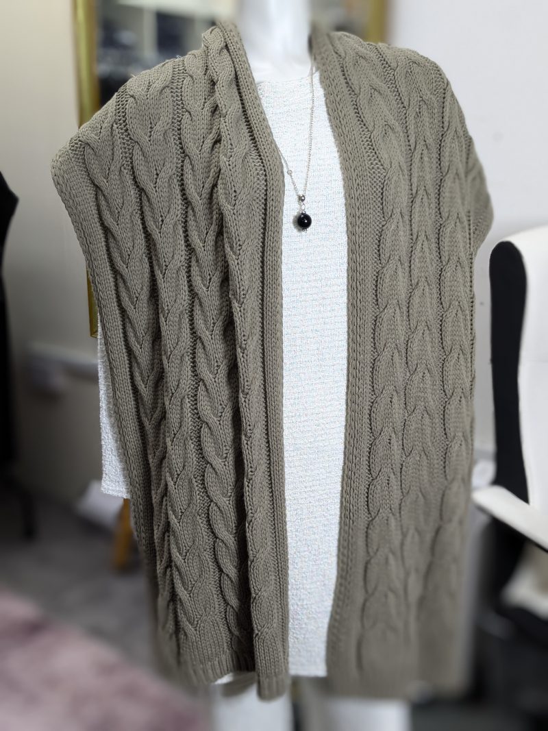 New Shalimar's Stone Green Winter Thick Cable Knit Chunky Scarf for Women/Men – Soft and Warm - Image 2