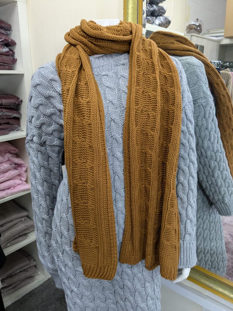 New Shalimar's Mustard Colour Winter Thick Cable Knit Chunky Scarf for Women/Men – Soft and Warm