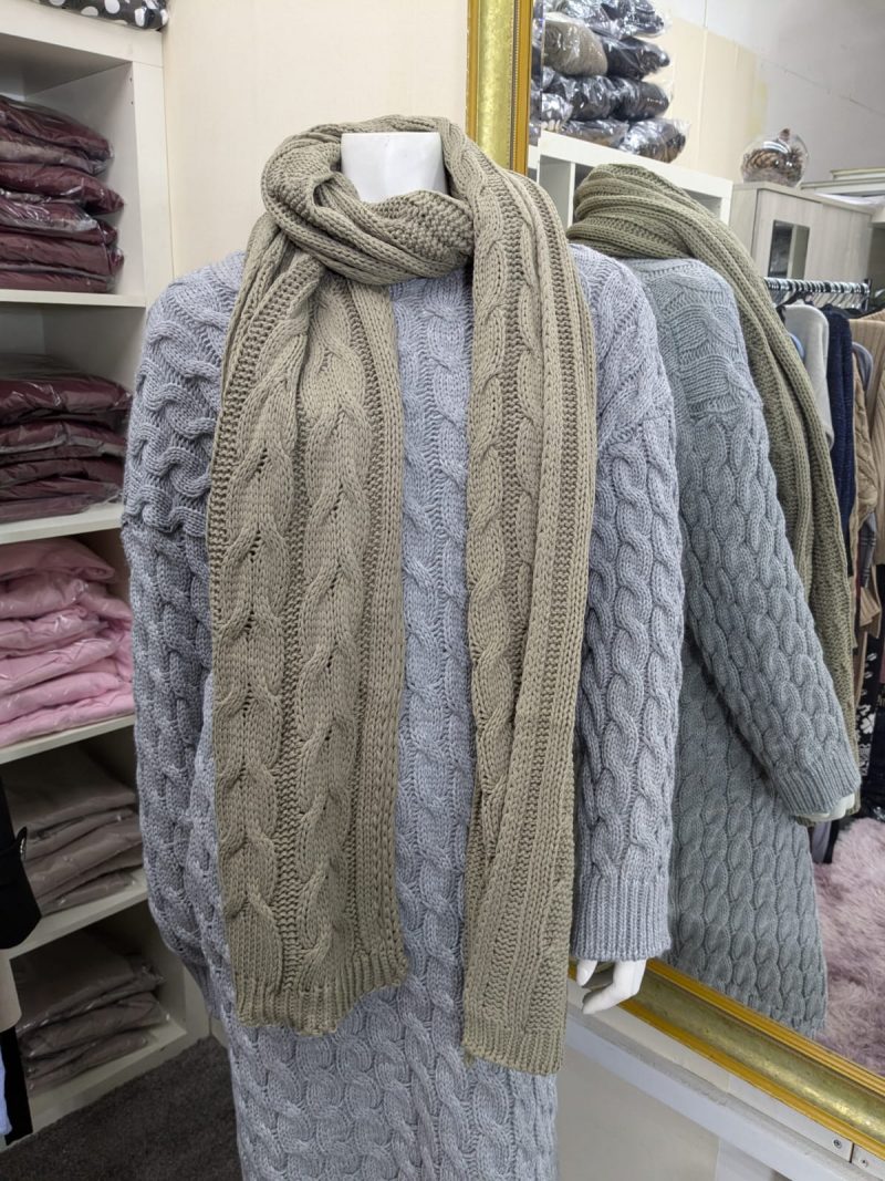 New Shalimar's Stone Green Winter Thick Cable Knit Chunky Scarf for Women/Men – Soft and Warm