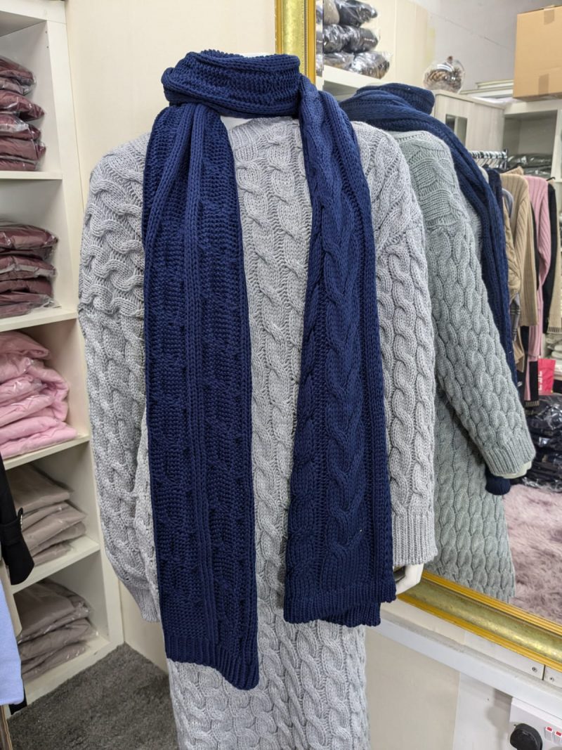 New Shalimar's Navy Winter Thick Cable Knit Chunky Scarf for Women/Men – Soft and Warm - Image 2