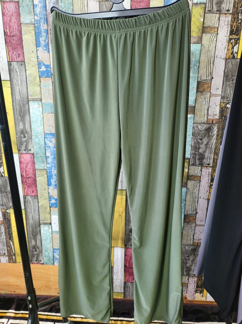 Womens Polyester Pants Autumn Casual Solid Elastic Waist Plazzo Trousers Loose Long Pants Wide Leg Trousers Womenswear - Image 7