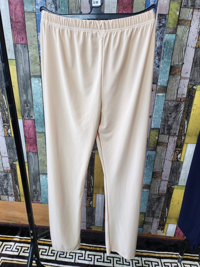 Womens Polyester Pants Autumn Casual Solid Elastic Waist Plazzo Trousers Loose Long Pants Wide Leg Trousers Womenswear - Image 6