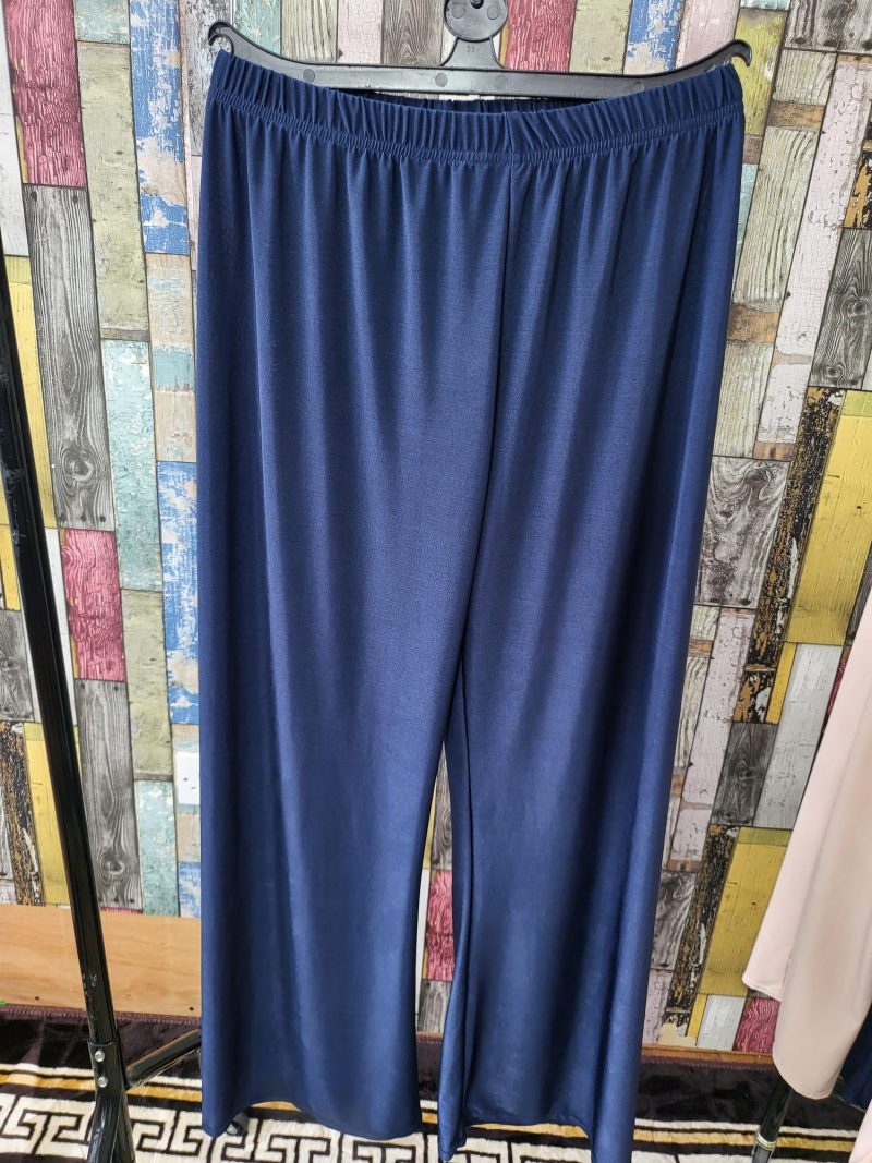 Womens Polyester Pants Autumn Casual Solid Elastic Waist Plazzo Trousers Loose Long Pants Wide Leg Trousers Womenswear - Image 5
