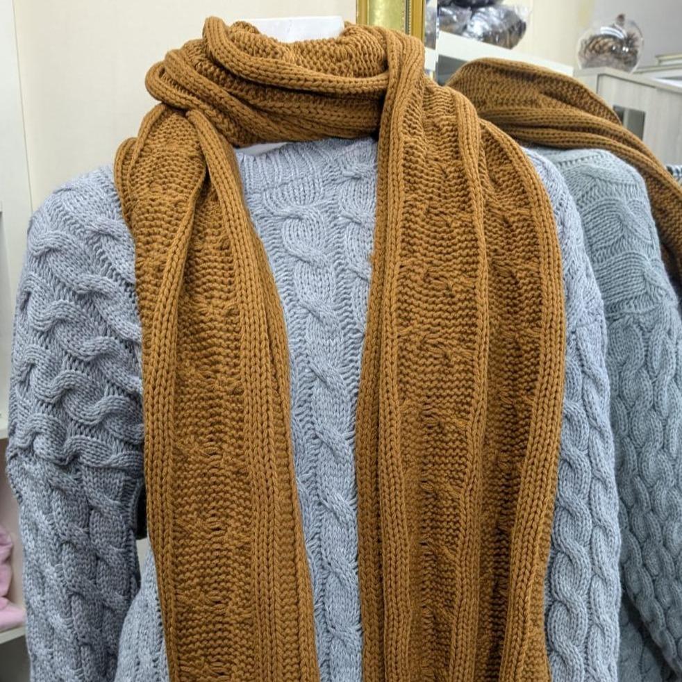 Winter Thick Cable Knit Wrap Chunky Scarf for Women/Men - Soft and Warm - Image 11