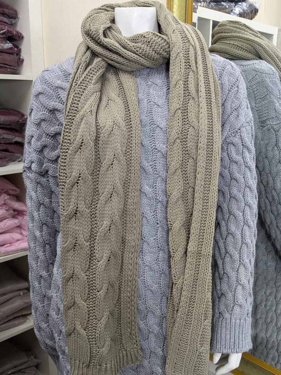 Winter Thick Cable Knit Wrap Chunky Scarf for Women/Men - Soft and Warm - Image 5