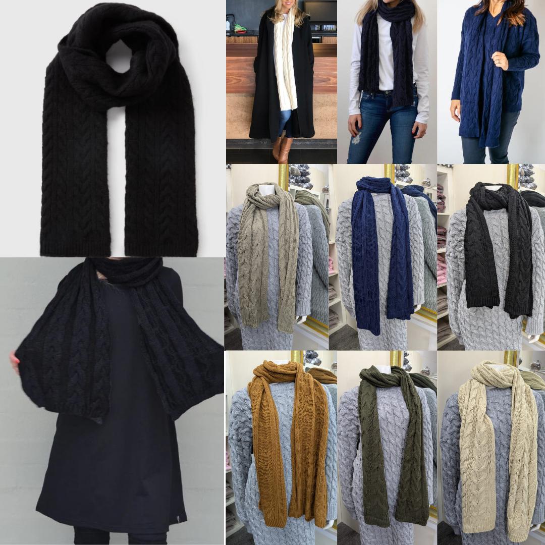 Winter Thick Cable Knit Wrap Chunky Scarf for Women/Men - Soft and Warm