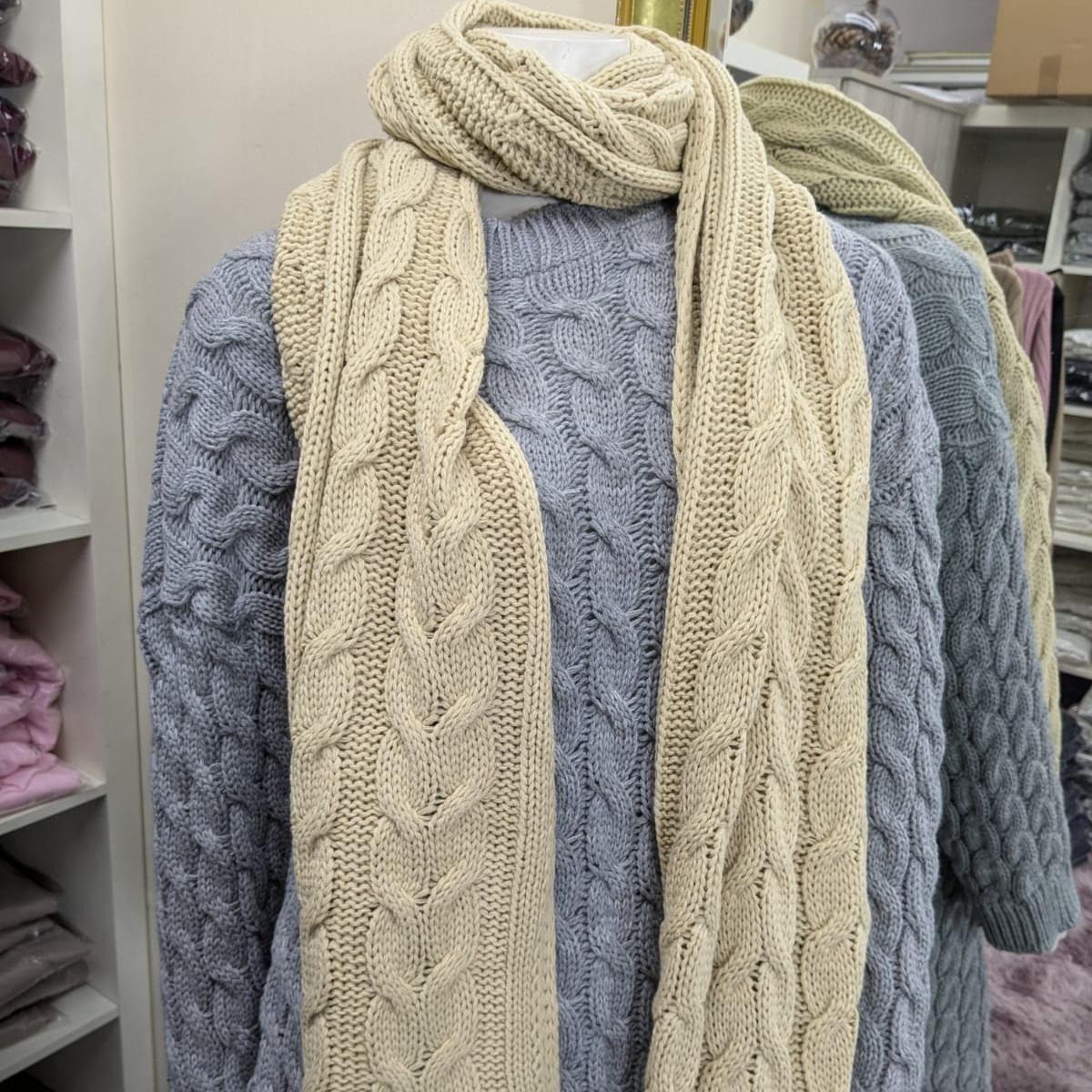 Winter Thick Cable Knit Wrap Chunky Scarf for Women/Men - Soft and Warm - Image 12