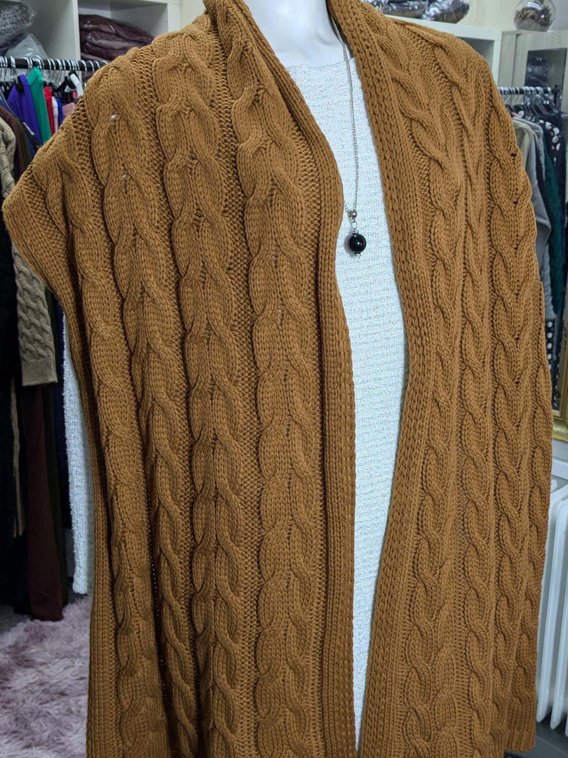 Winter Thick Cable Knit Wrap Chunky Scarf for Women/Men - Soft and Warm - Image 9