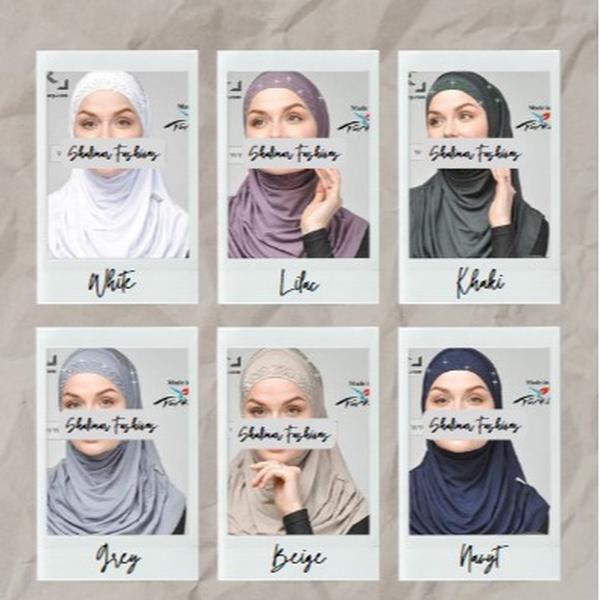 Women's Muslim 2 Pices Hijab With Beats Stylish and Versatile Strachey Fabric - Image 2