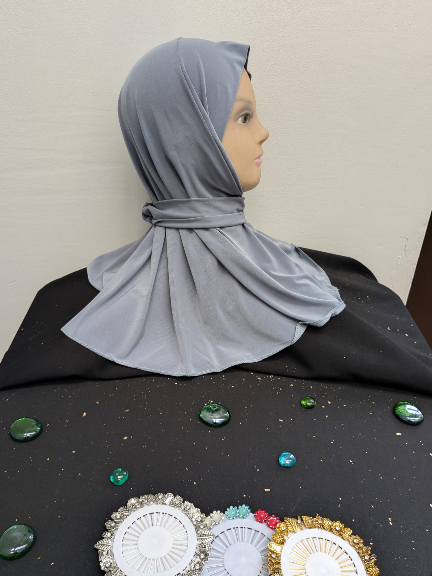 Women's Instant Hijab With Button Easy Wear work Gym Running Lycra Fabric - Image 7