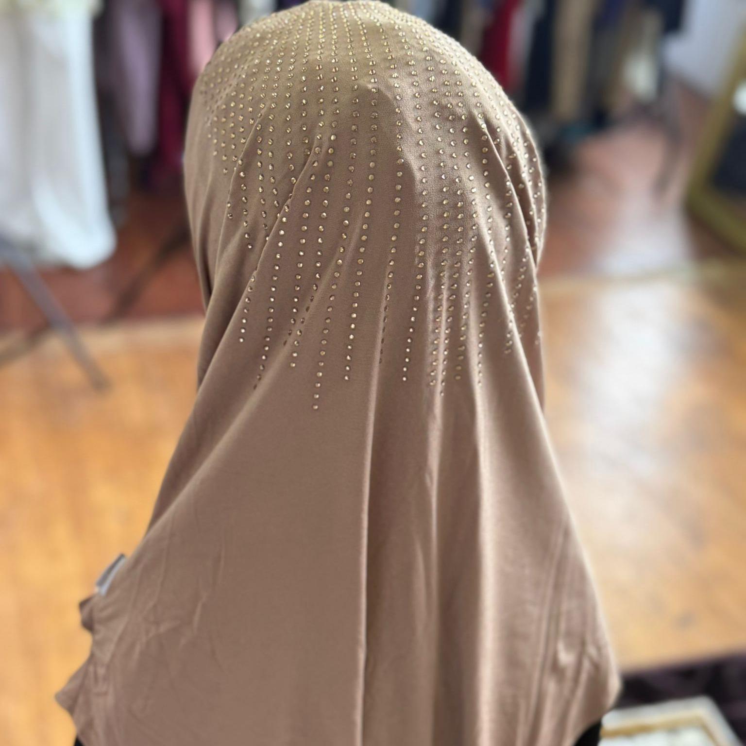 Women's Muslim 2 Pices Hijab With Beats Stylish and Versatile Strachey Fabric - Image 9