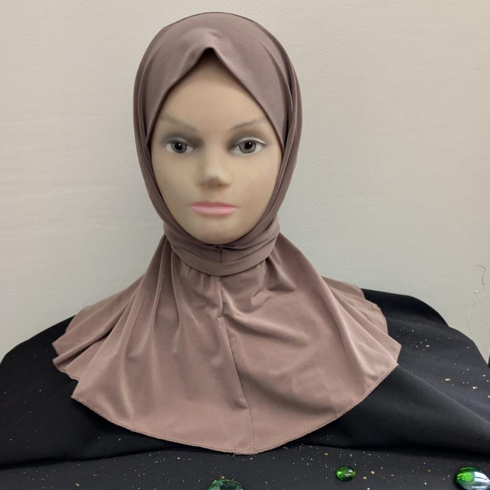 Women's Instant Hijab With Button Easy Wear work Gym Running Lycra Fabric - Image 14