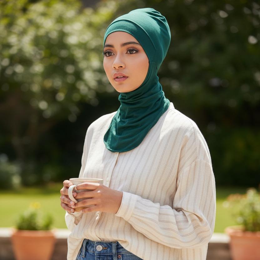 Women's Turkish Under Scarf Bonnet Ninja Hijab Neck Cover Viscous Fabric - Image 5