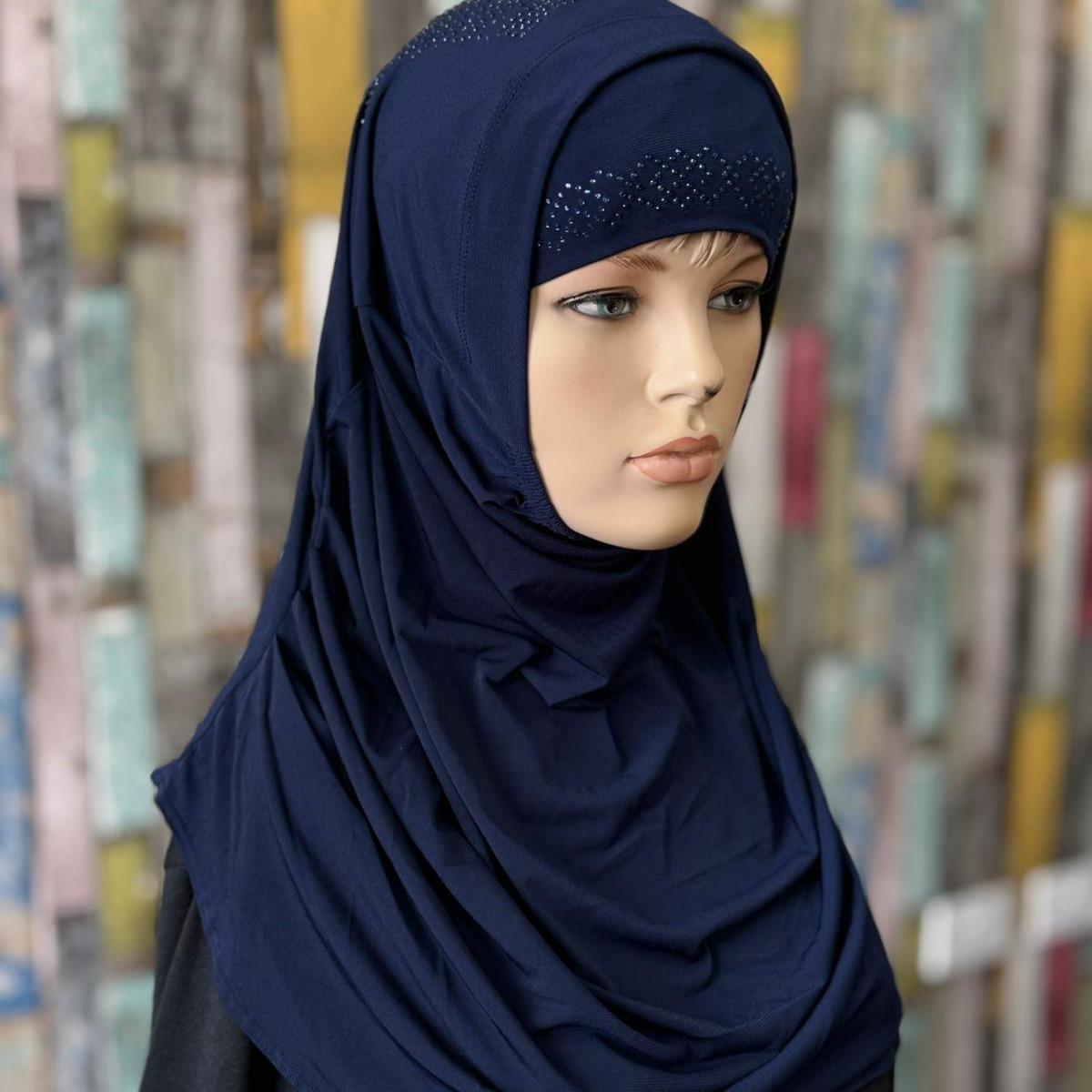 Women's Muslim 2 Pices Hijab With Beats Stylish and Versatile Strachey Fabric - Image 6