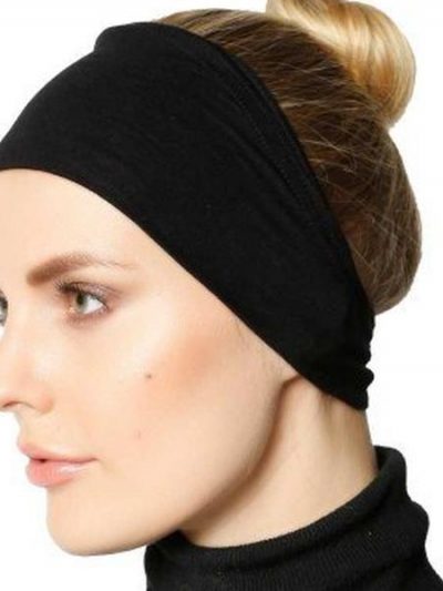 Women's Under Scarf Bandana Cap Silicon Steady Türkiye Quality Black Headband