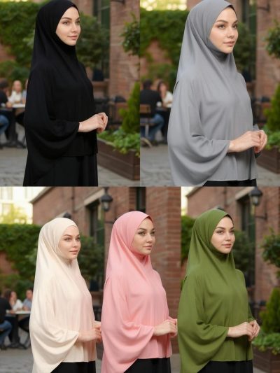 Women's Viscous 5Xl Türkiye Hijab, Niqab Khimar, Best Quality Elastic Soft Hajj