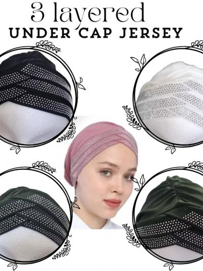 Women's Turkish Under Scarf Cap 3 Layers With Beats Quality Eid Ramadan Wedding