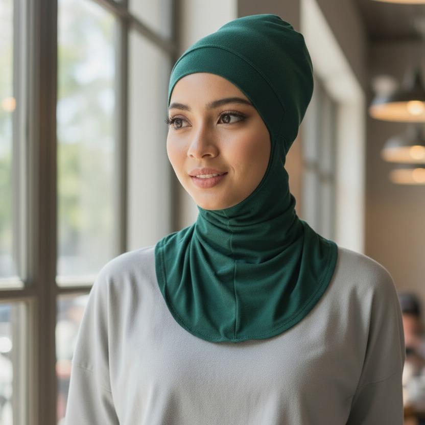 Women's Turkish Under Scarf Bonnet Ninja Hijab Neck Cover Viscous Fabric - Image 4