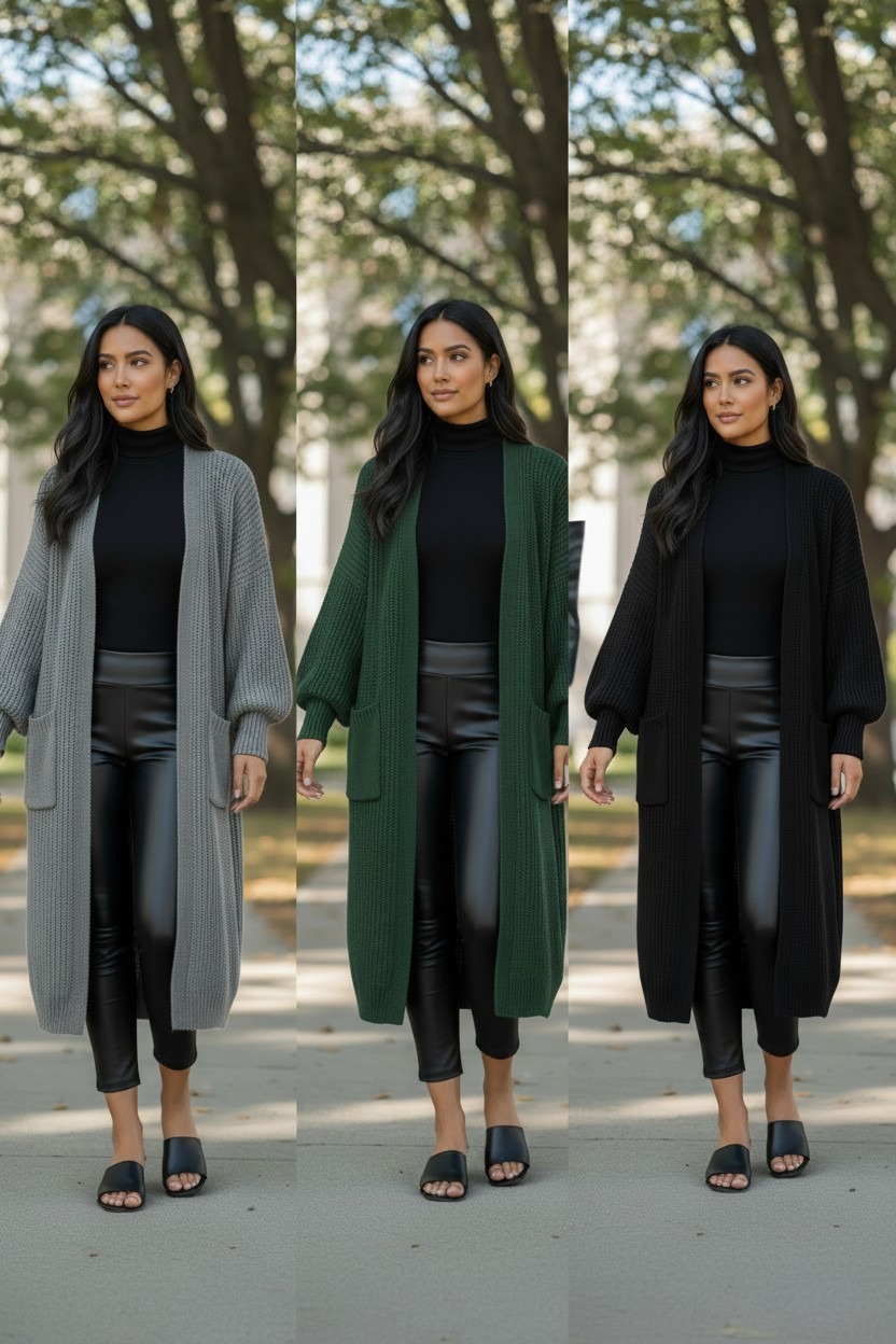 Womens Knitted Cardigans Chunky Comfort Knitwear Womenswear Balloon Sleeves