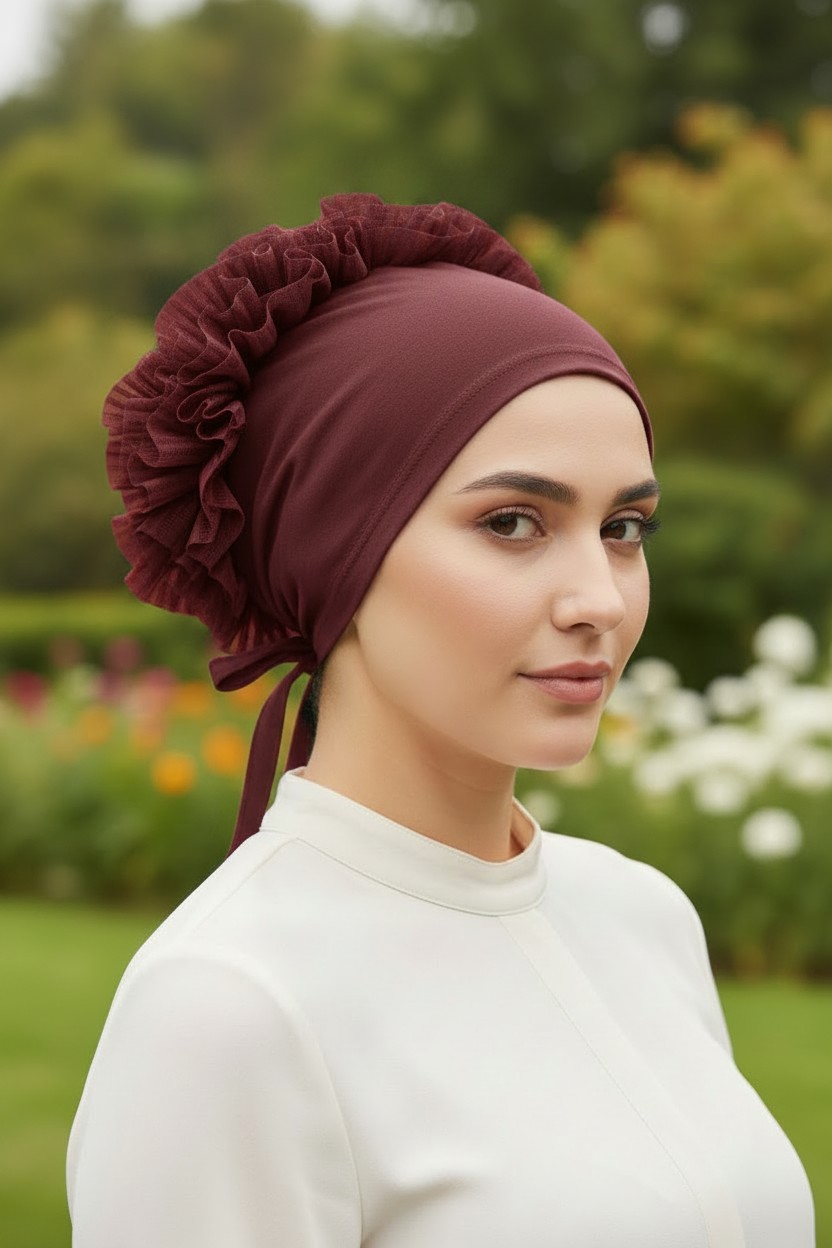 Women's Turkish Under scarf Cap Pandana Hijab Headband Islamic Bonnet Girls - Image 4