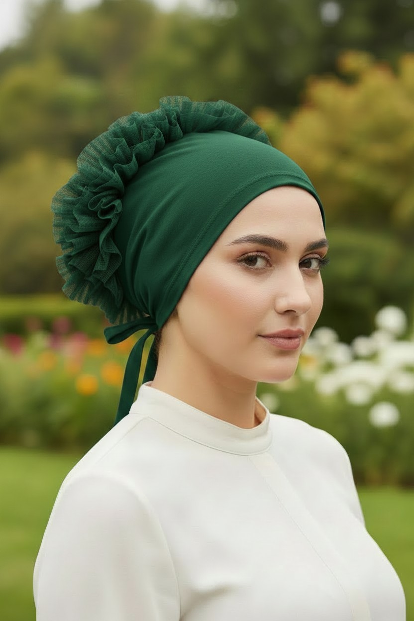 Women's Turkish Under scarf Cap Pandana Hijab Headband Islamic Bonnet Girls - Image 2
