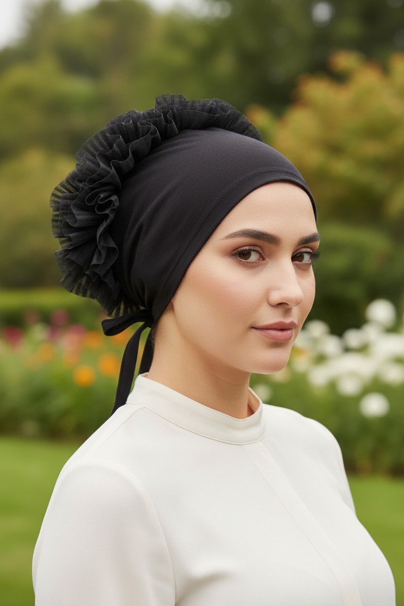 Women's Turkish Under scarf Cap Pandana Hijab Headband Islamic Bonnet Girls - Image 3