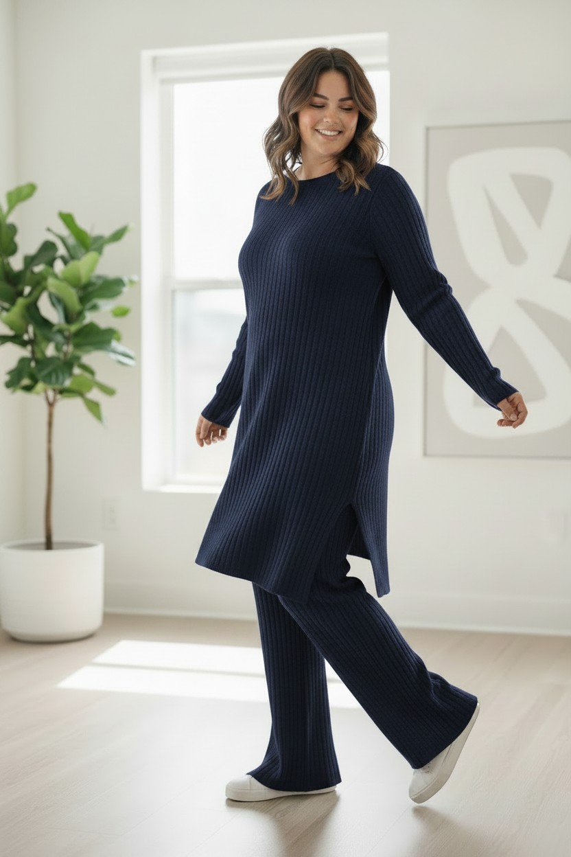 Women's Black Knitted Co-Ord Set - Long Length - One Size - Warm for Winter - Womenswear, Knitwear - Image 3