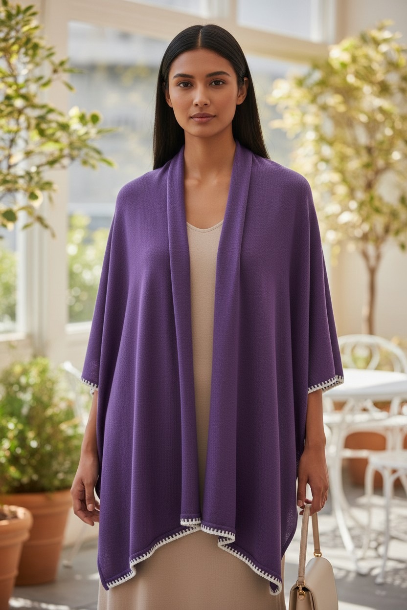 Womens Knitted Large Summer Stylish Shawl Poncho Cardigan,Sleeveless - Image 5