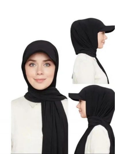 Women's Girls Cap Hijab Türkiye Instant Scarf Attached Cap Stretchy Sandy Fabric