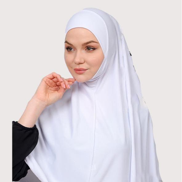 Women's Girls Turkish Tie Back Hijab/Niqab Shoulder Length Lycra Fabric Stretchy - Image 11